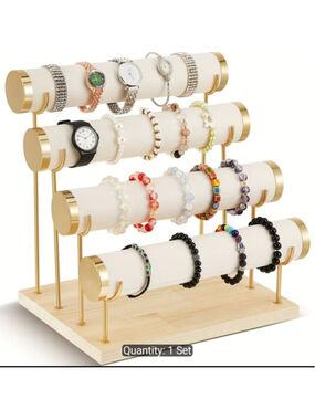 Unbranded Beige Gold Bracelet Holder 4 Tier One Size